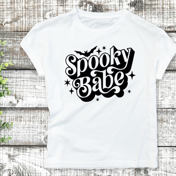 NWT Spooky Babe Halloween Graphic Tee Shirt - Picture 2 of 7